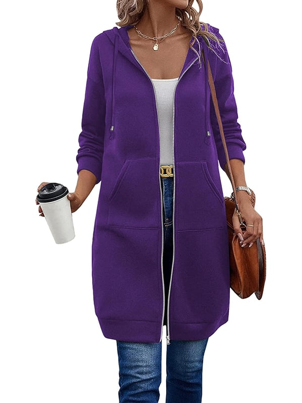Bergdis | Long Hooded Jacket with Zipper